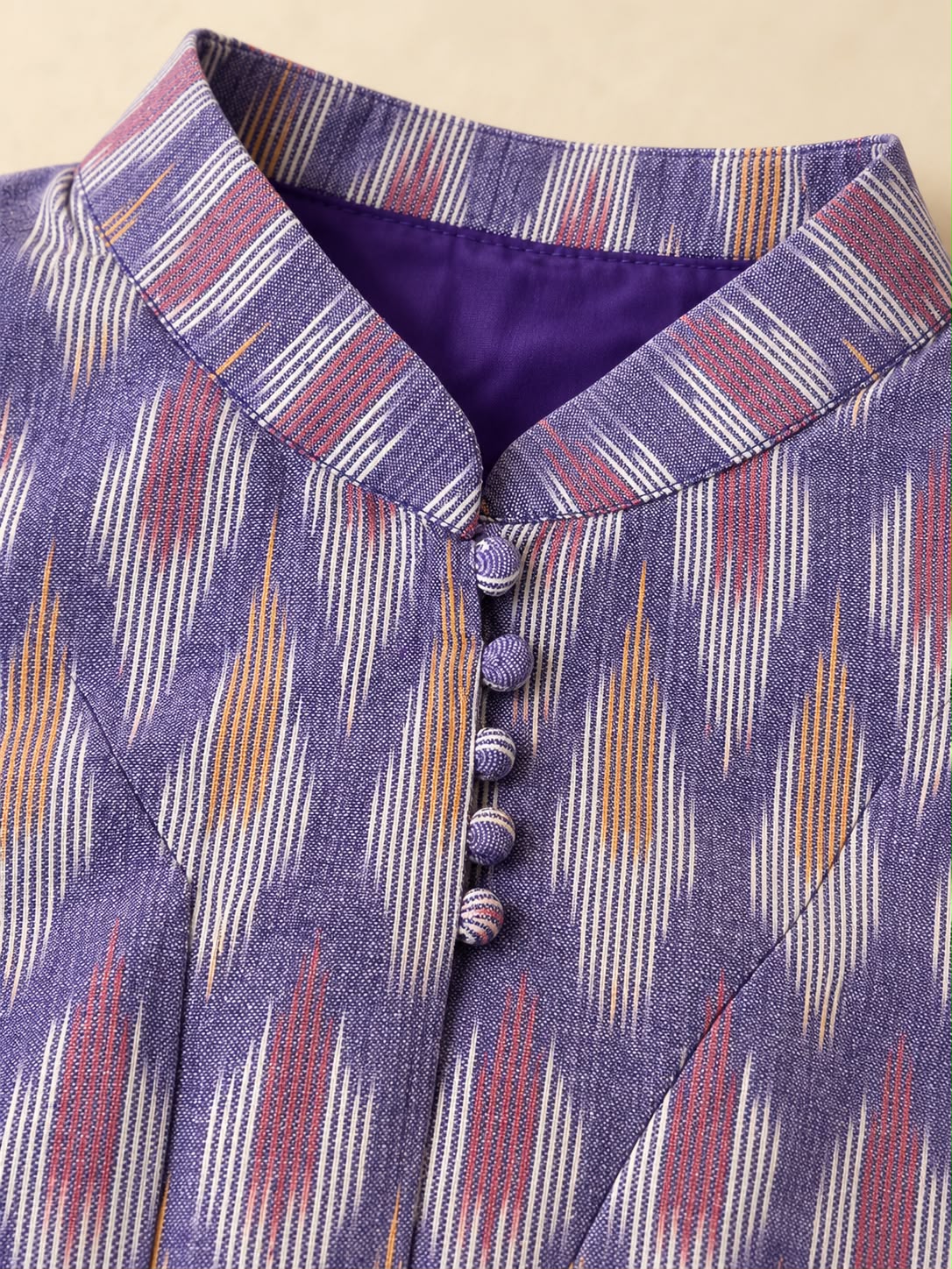 Ikat Leavender Cotton Blouse