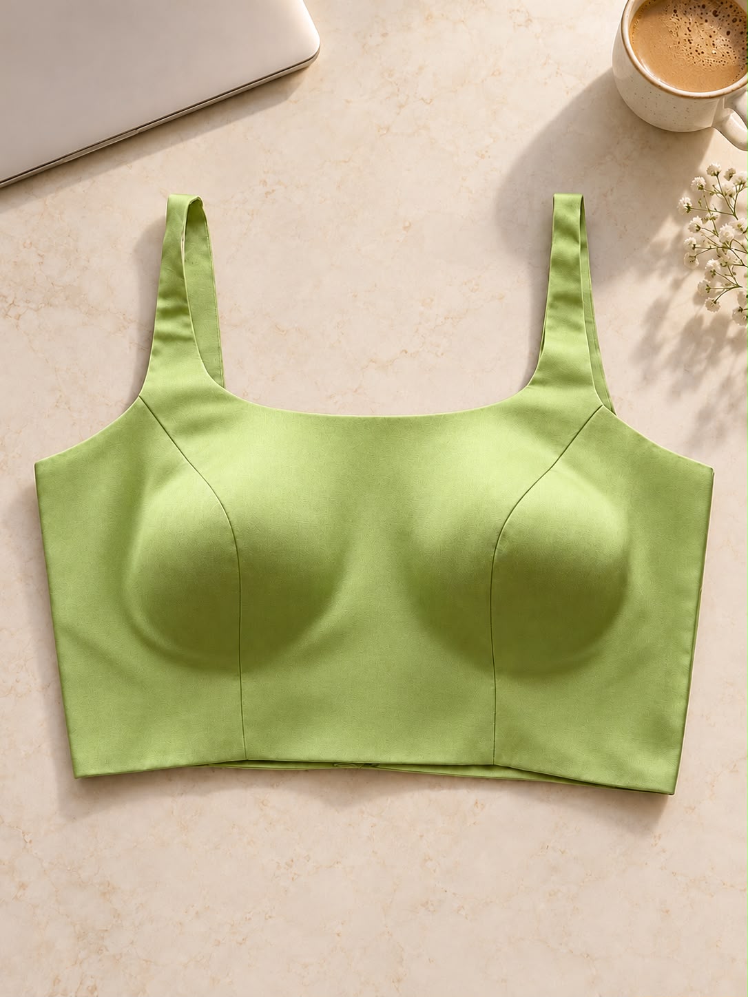 Green Plain Modal Silk Blouse