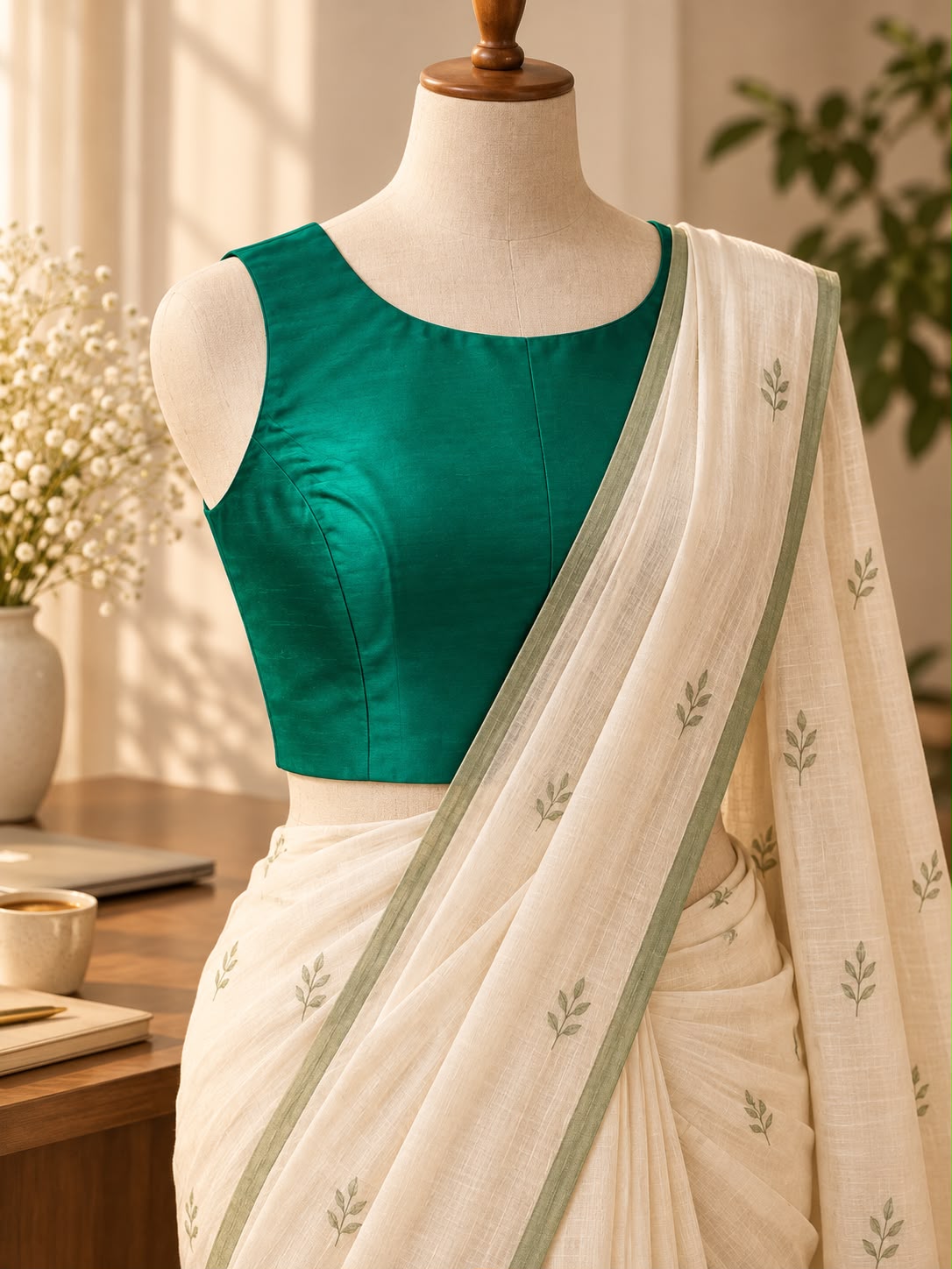 Green Silk Blouse