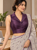 Purple collared Blouse|Flexi fit