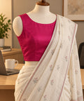 Raw silk Magenta Blouse