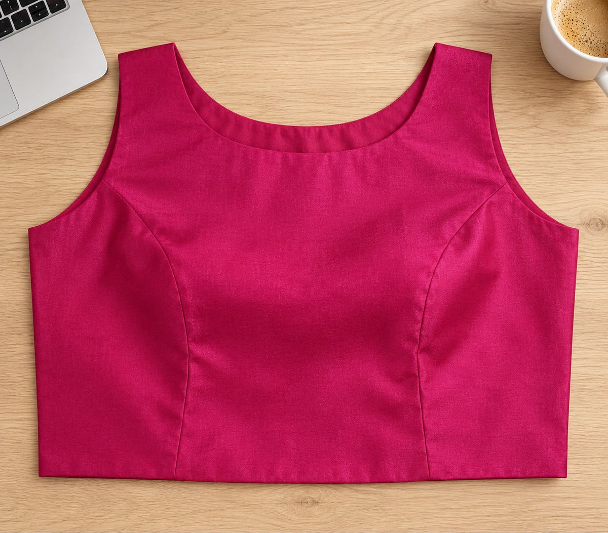 Raw silk Magenta Blouse