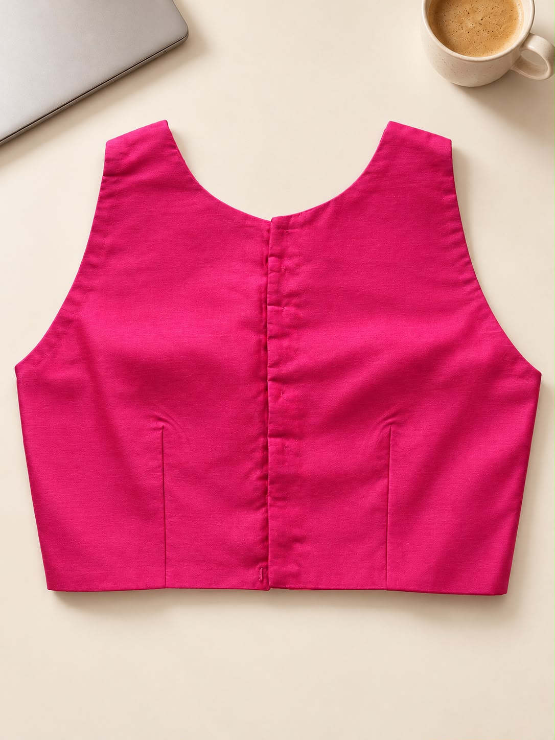 Raw silk Magenta Blouse