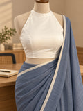 White halter neck blouse