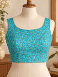 Green Printed Cotton Blouse