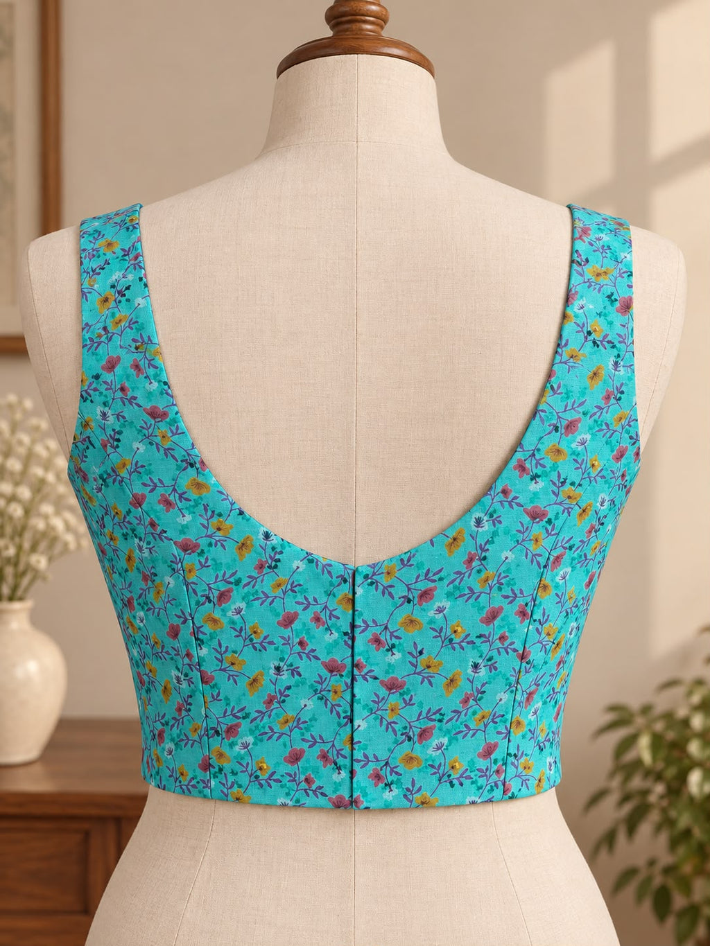 Green Printed Cotton Blouse