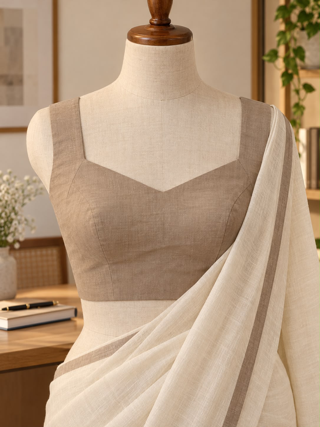 Beige Cotton Blouse