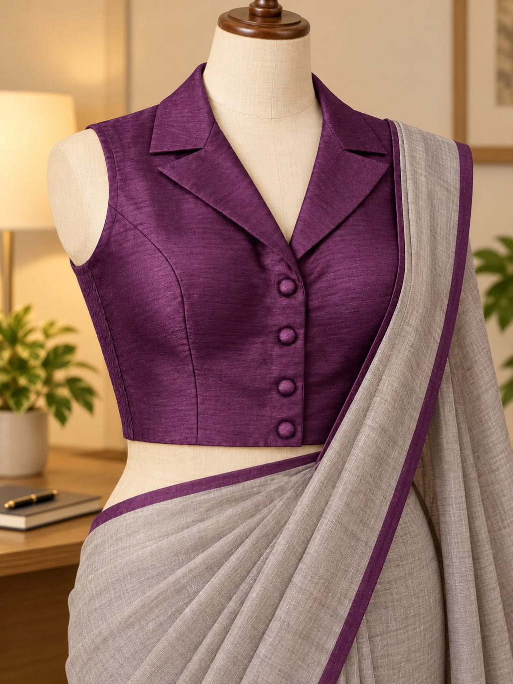 Purple Collared Blouse